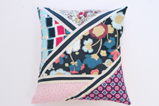 Quilted pillow with dare fabrics