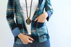 dare blue plaid blazer