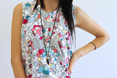 white pink and blue pop dress 