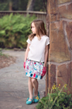 Girls skirt using dare fabrics