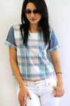 Plaid and denim shirt